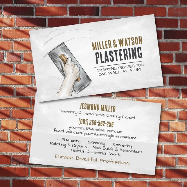 Plastering Services  Business Card (Creator Uploaded)