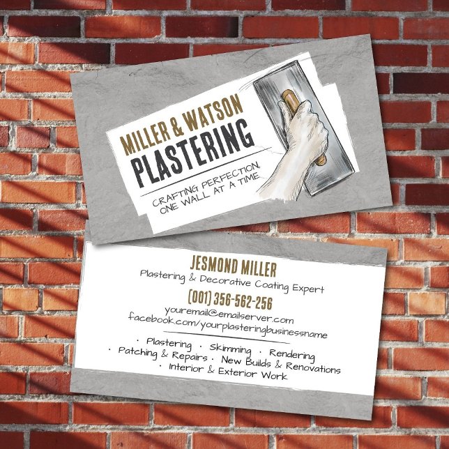 Plastering Services  Business Card (Creator Uploaded)