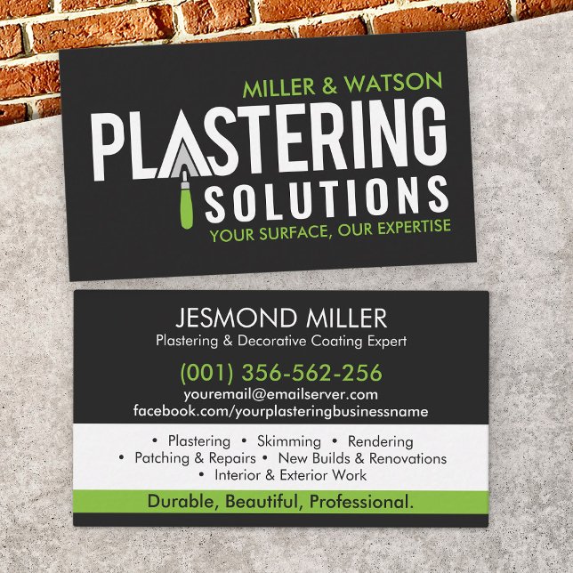 Plastering Services  Business Card (Creator Uploaded)