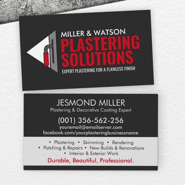 Plastering Services  Business Card (Creator Uploaded)