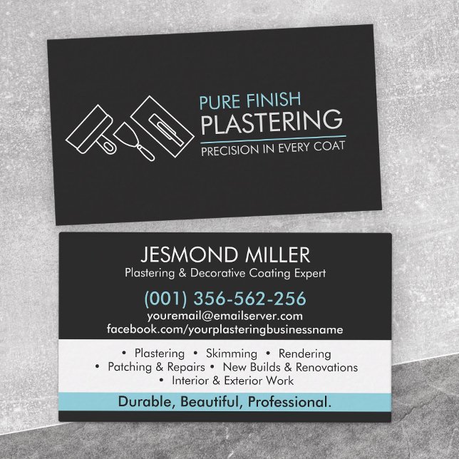 Plastering Services  Business Card (Creator Uploaded)