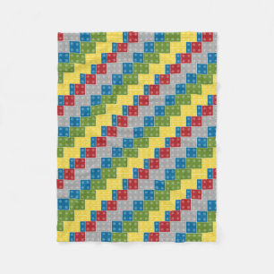 Plastic Blocks Pattern Illustration Fleece Blanket
