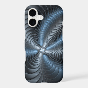 Plastic Blue Grey 3D Fractal Art Modern Abstract