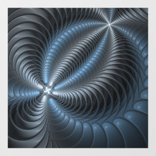 Plastic Blue Grey 3D Fractal Art Modern Abstract