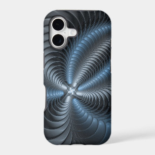 Plastic Blue Grey 3D Fractal Art Modern Abstract