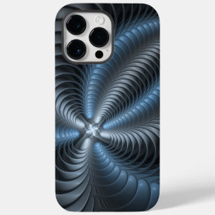 Plastic Blue Grey 3D Fractal Art Modern Abstract Case-Mate iPhone 14 Pro Max Case