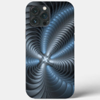 Plastic Blue Grey 3D Fractal Art Modern Abstract