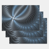 Plastic Blue Grey 3D Fractal Art Modern Abstract