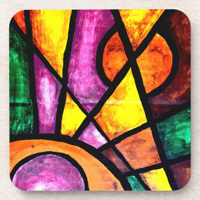 Plastic Coaster, Comet Chaser Acrylic Painting Coaster (Front)