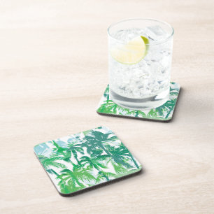 Plastic Coasters Tropical Palms