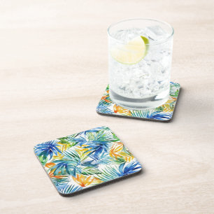 Plastic Coasters Tropical Palms