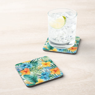 Plastic Coasters Tropical Palms