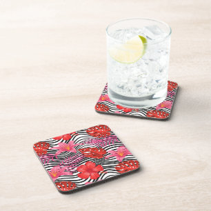 Plastic Coasters Tropical Palms