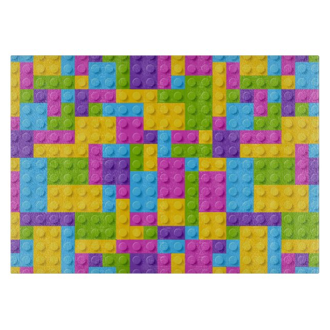Plastic Construction Blocks Pattern Cutting Board (Front)