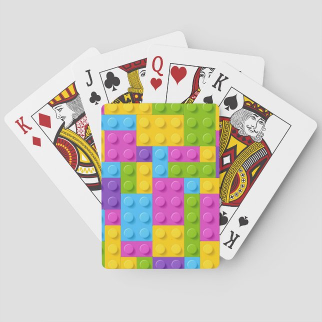 Plastic Construction Blocks Pattern Playing Cards (Back)