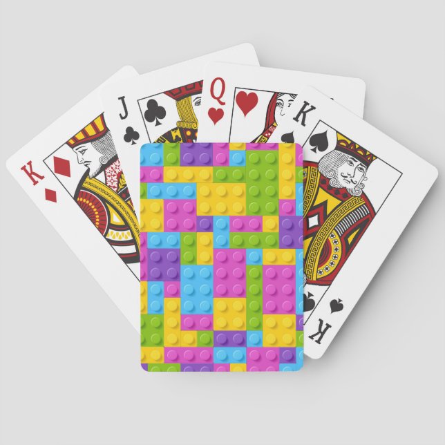 Plastic Construction Blocks Pattern Playing Cards (Back)