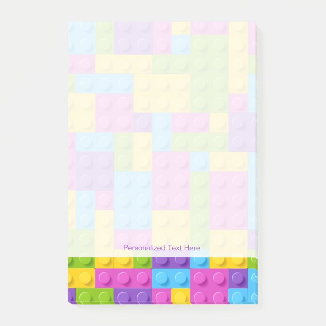 Plastic Construction Blocks Pattern Post-it Notes (Front)