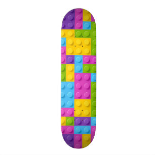 Plastic Construction Blocks Pattern Skateboard
