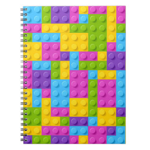 Plastic Construction Blocks Pattern Spiral Notebook