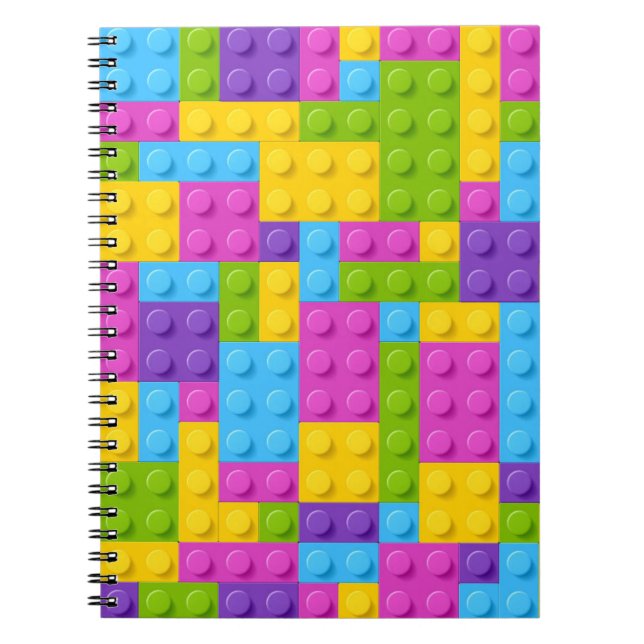 Plastic Construction Blocks Pattern Spiral Notebook (Front)