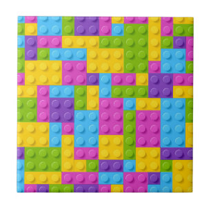 Plastic Construction Blocks Pattern Tile