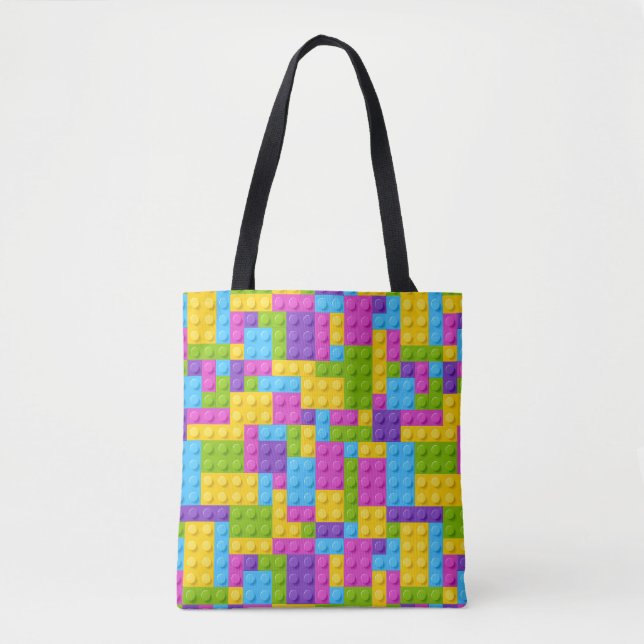 Plastic Construction Blocks Pattern Tote Bag (Front)