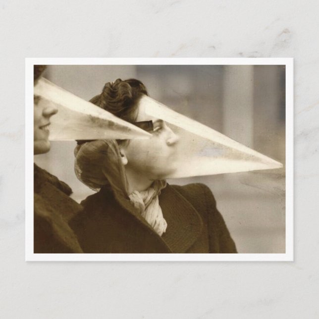 Plastic face protection snowstorms Photography Postcard (Front)