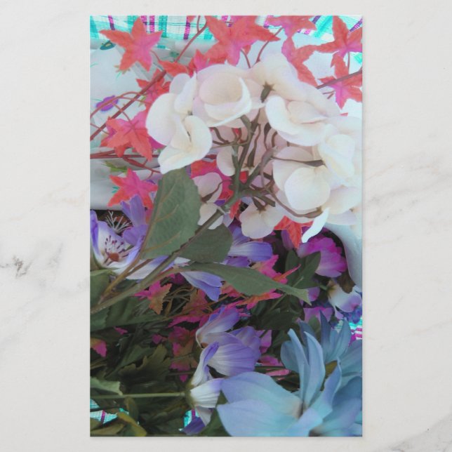 Plastic Flower Bouquet Stationery (Front)