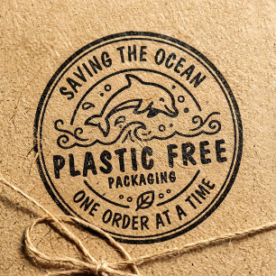 Plastic Free Packaging   Dolphin Save The Ocean Rubber Stamp