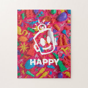 Plastic HAPPY Puzzle, 11" x 14", 252 pieces Jigsaw Puzzle