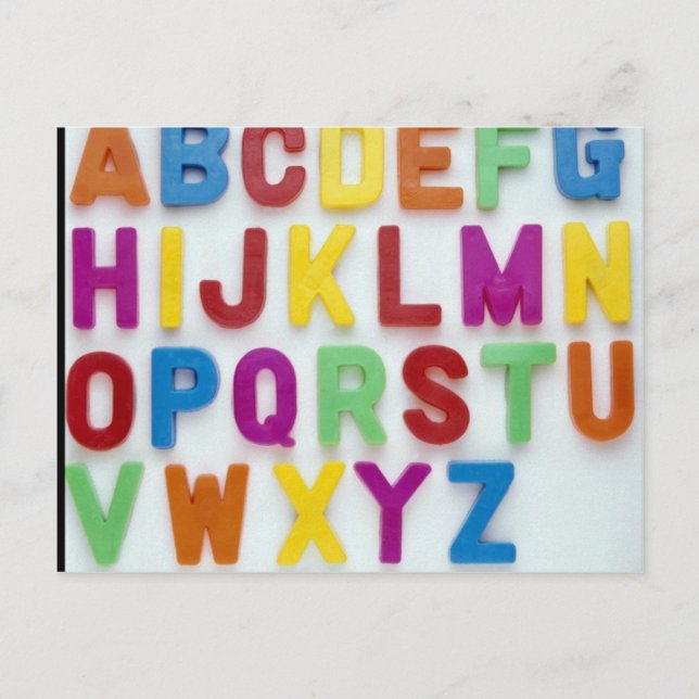 Plastic letters for kids postcard (Front)