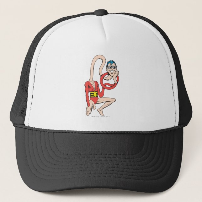 Plastic Man Rubberneck Pose Trucker Hat (Front)