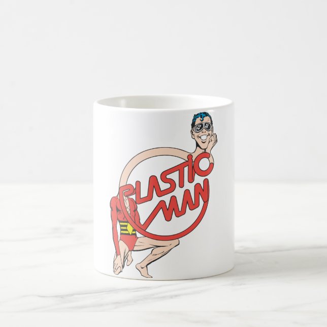 Plastic Man Rubberneck Sign Coffee Mug (Center)