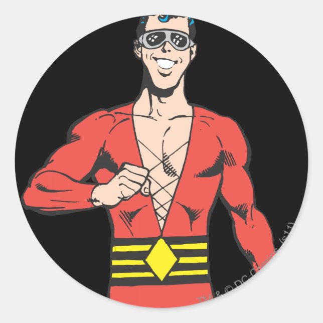 Plastic Man Stands Classic Round Sticker (Front)