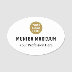 Plastic Name Tag Magnetic or Pin Custom Logo