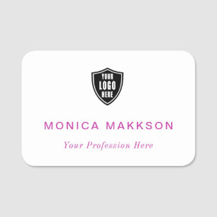 Plastic Name Tag Magnetic or Pin Custom Logo