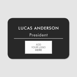 Plastic Name Tag Magnetic or Pin Custom Logo