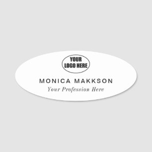Plastic Name Tag Magnetic or Pin Custom Logo