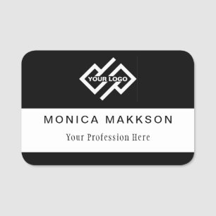 Plastic Name Tag Magnetic or Pin Custom Logo