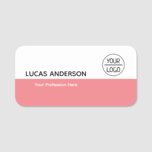 Plastic Name Tag Magnetic or Pin Custom Logo