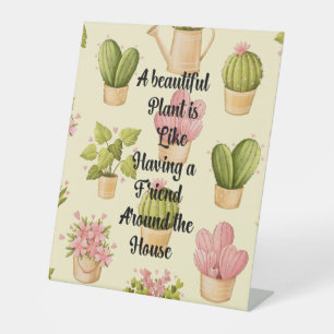 Plastic Pedestal Sign Garden Quote Display