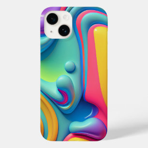 Plastic Rainbow Fluid Shapes Case-Mate iPhone 14 Case