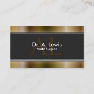 Plastic Surgeon Business Card - Metal Monogram