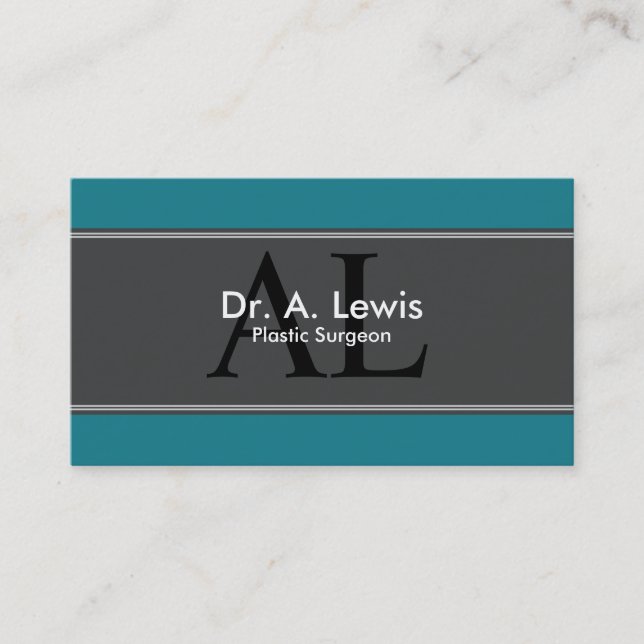 Plastic Surgeon Business Card - Monogram (Front)