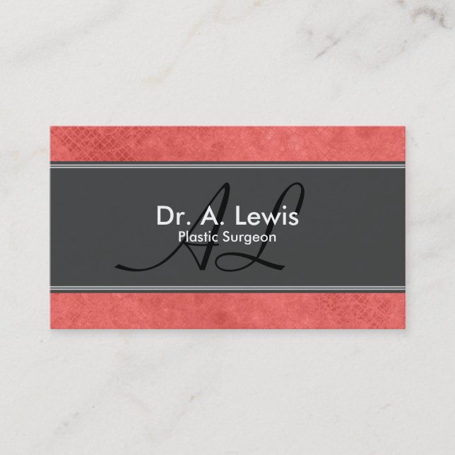Plastic Surgeon Business Card - Monogram (Front)