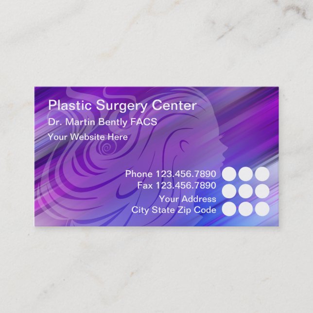 Plastic Surgeon Business Cards (Front)