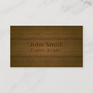 Plastic Surgeon Elegant Wood Texture Business Card
