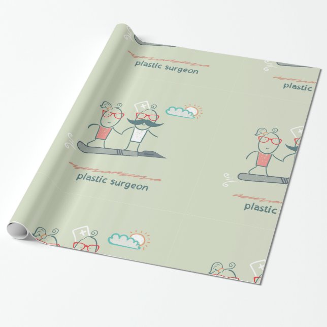 Plastic Surgeon Wrapping Paper (Unrolled)
