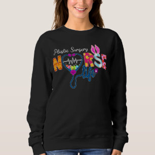 Plastic Surgery Nurse Plaid Eggbunny Love Stethosc Sweatshirt