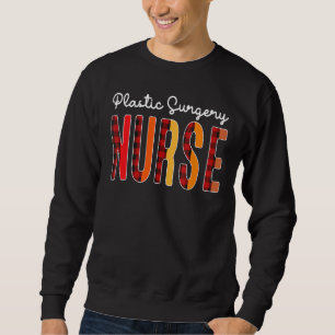 Plastic Surgery Nurse Plaid Red Love Heart Stethos Sweatshirt
